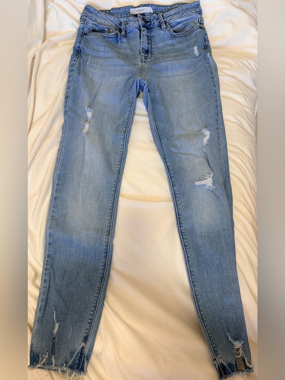 Hidden Light Blue Skinny Distressed Women’s Jeans